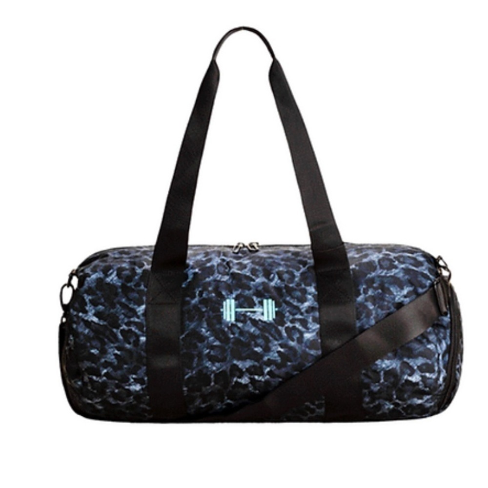 Blue animal print Barbella - Barrel Duffle Bag‎ shoe compartment pockets gym bag